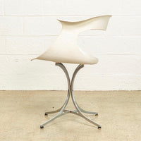 Vintage Mid Century Laverne White Lotus Arm Chair, 1950s