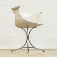 Vintage Mid Century Laverne White Lotus Arm Chair, 1950s